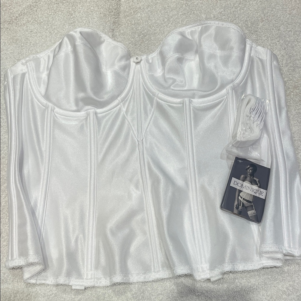 Dominique White Strapless Longline Bustier Corset